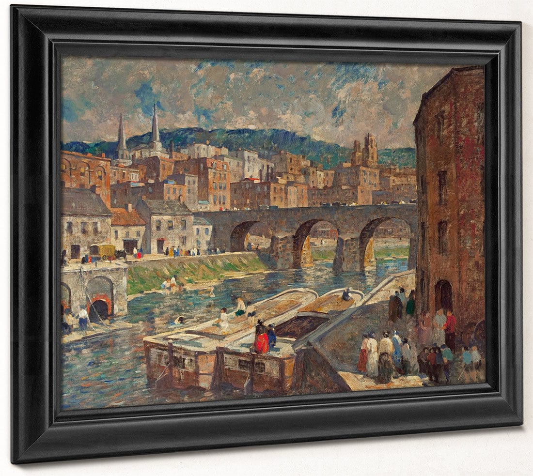 A River Mill Town By Robert Spencer Fine Art Print