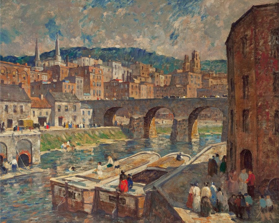 A River Mill Town By Robert Spencer Fine Art Print