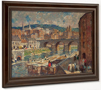 A River Mill Town By Robert Spencer Fine Art Print