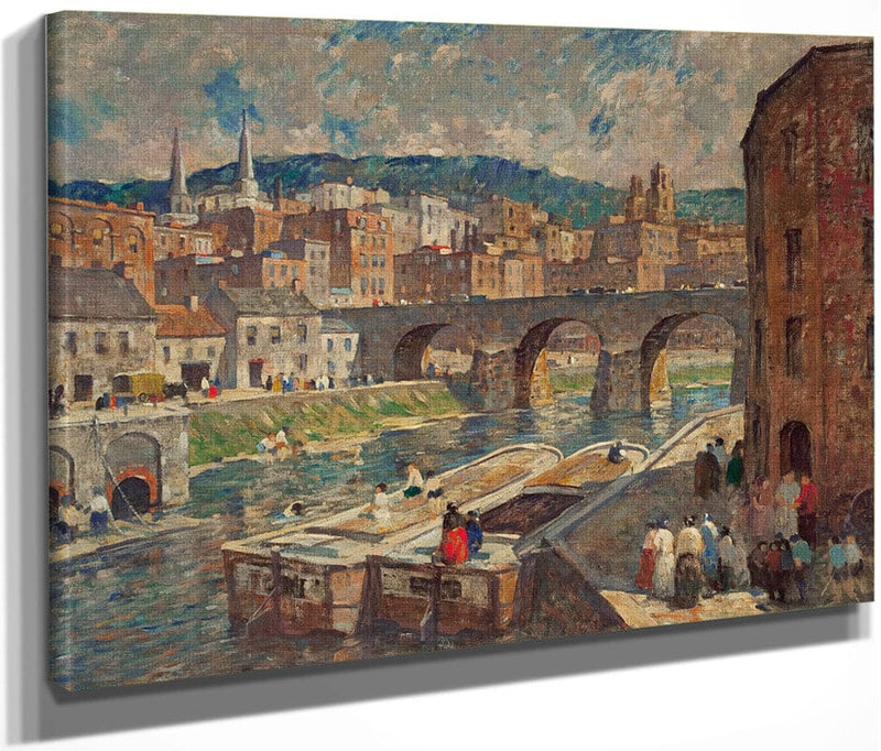 A River Mill Town By Robert Spencer Fine Art Print