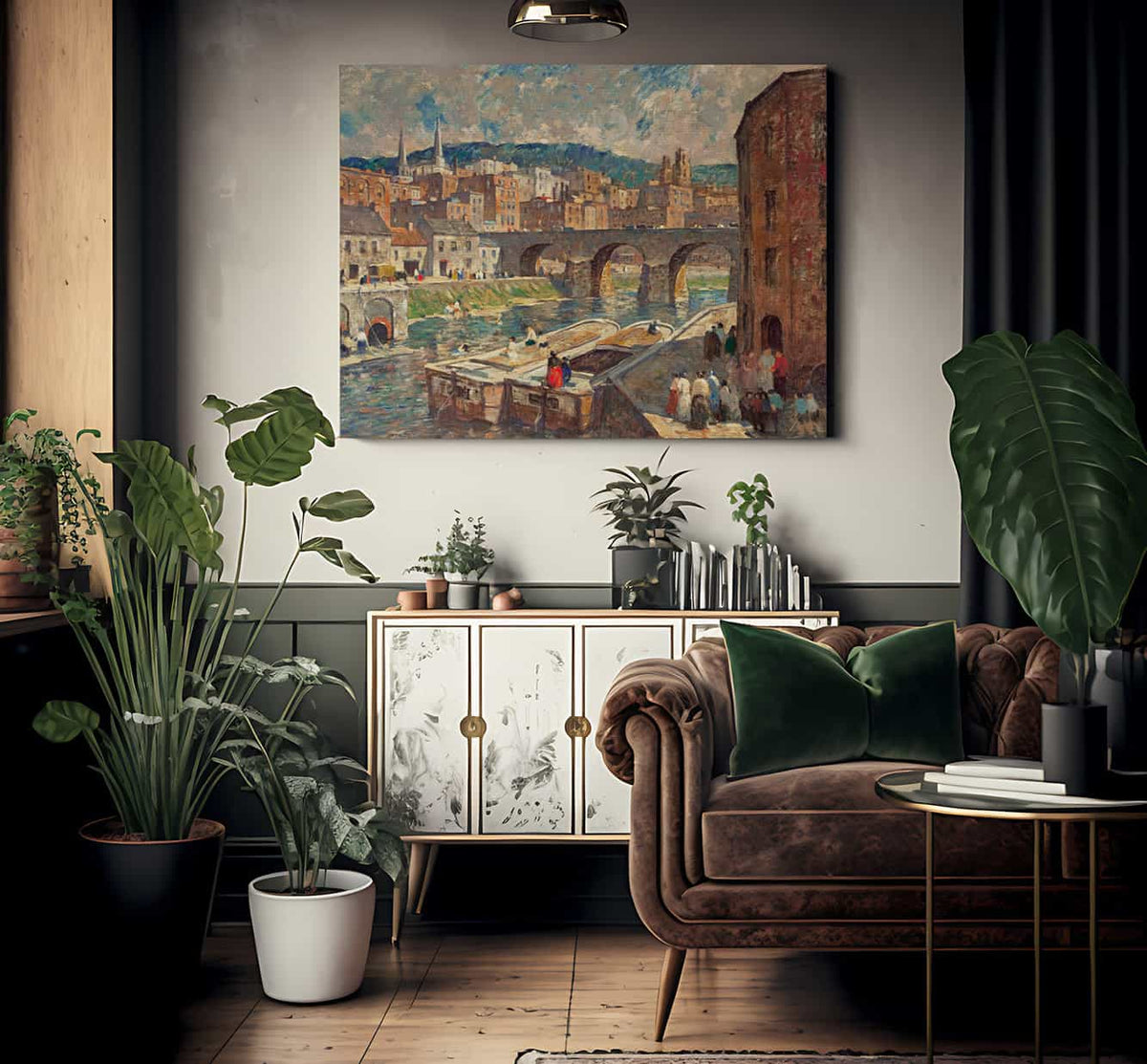 A River Mill Town By Robert Spencer Fine Art Print