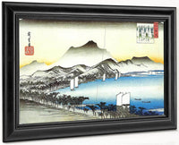 A Road Beside A Lake With Some Boats By Hiroshige Fine Art Print