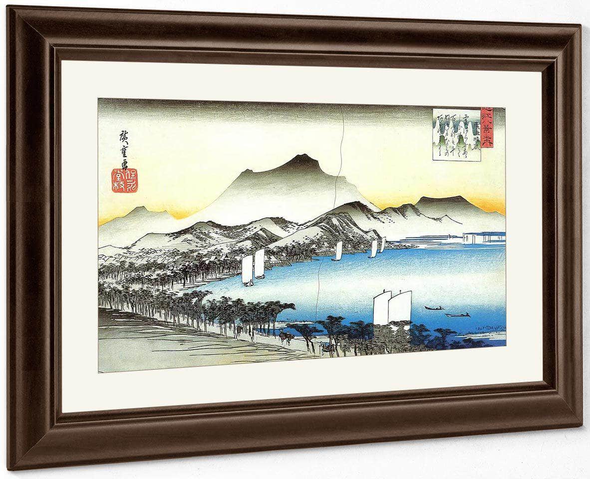 A Road Beside A Lake With Some Boats By Hiroshige Fine Art Print