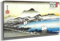 A Road Beside A Lake With Some Boats By Hiroshige Fine Art Print