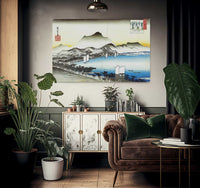 A Road Beside A Lake With Some Boats By Hiroshige Fine Art Print