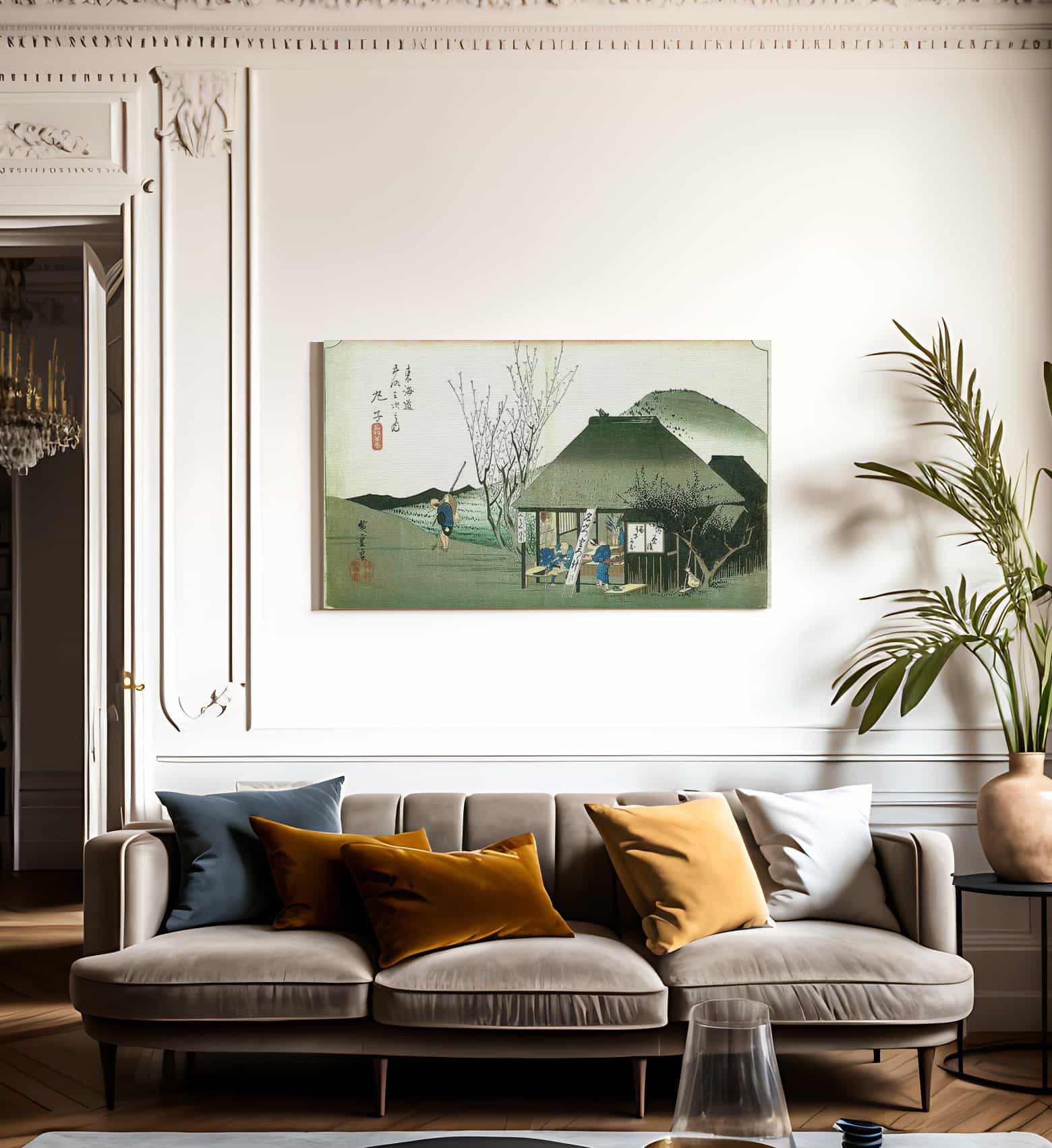 A Roadside Restaurant By Hiroshige Fine Art Print