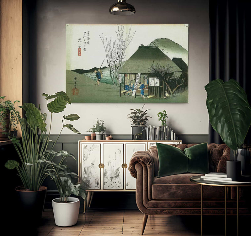 A Roadside Restaurant By Hiroshige Fine Art Print