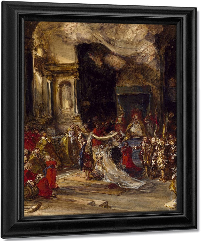 A Royal Marriage Scene By Eugene Isabey Fine Art Print