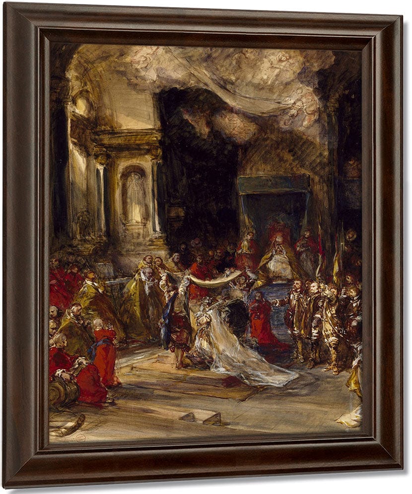 A Royal Marriage Scene By Eugene Isabey Fine Art Print