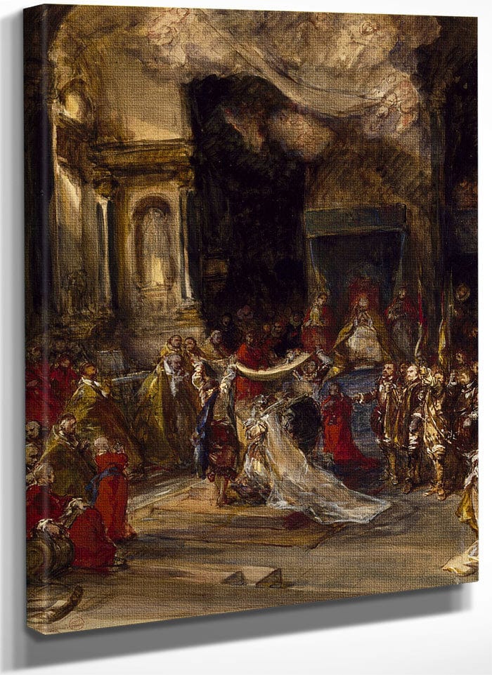 A Royal Marriage Scene By Eugene Isabey Fine Art Print
