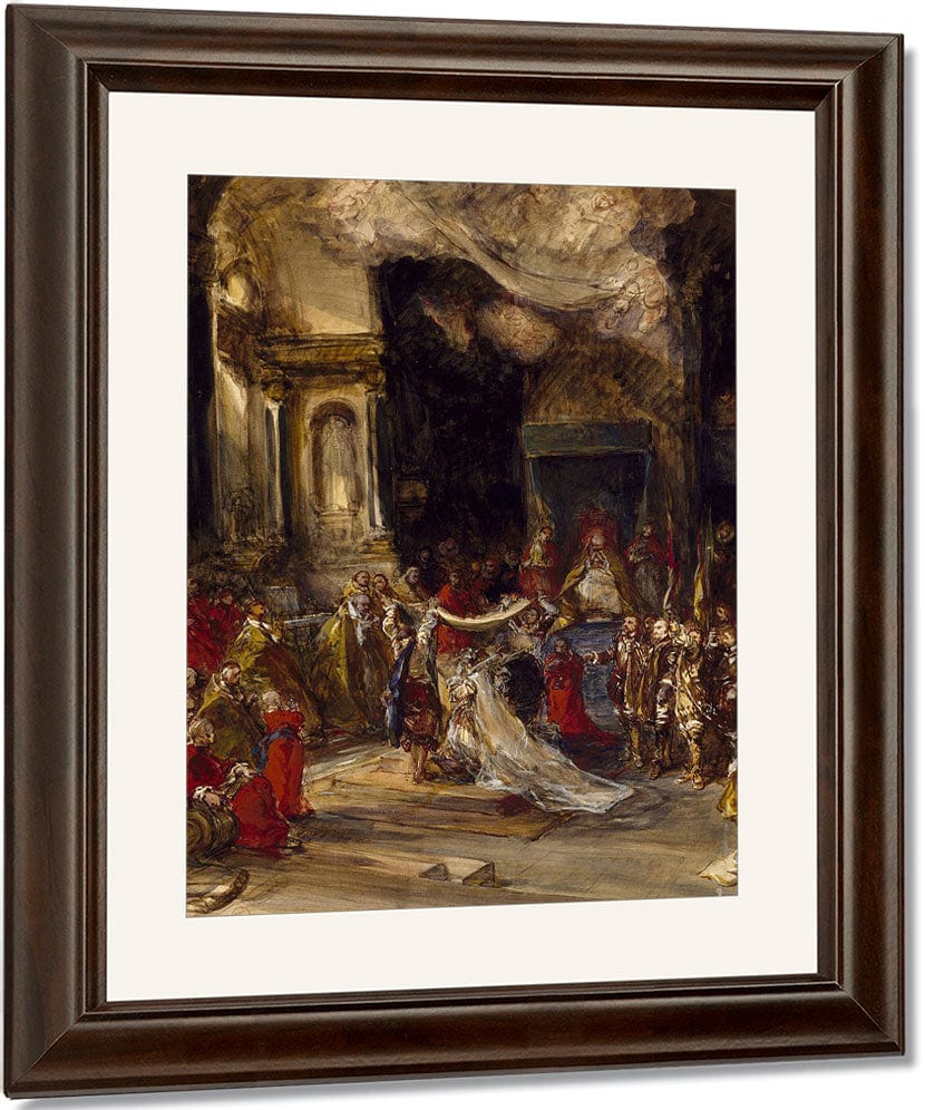 A Royal Marriage Scene By Eugene Isabey Fine Art Print