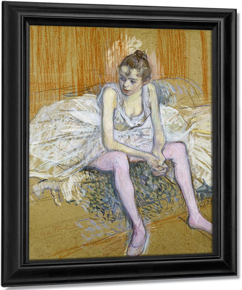 A Seated Dancer With Pink Stockings By Henri Marie Raymond De Toulouse Lautrec Monfa Fine Art Print