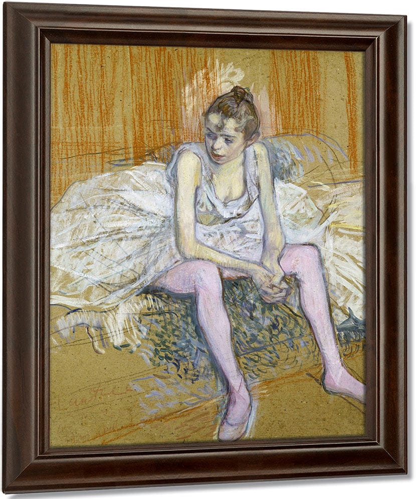 A Seated Dancer With Pink Stockings By Henri Marie Raymond De Toulouse Lautrec Monfa Fine Art Print