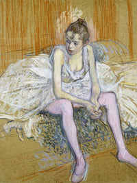A Seated Dancer With Pink Stockings By Henri Marie Raymond De Toulouse Lautrec Monfa Fine Art Print