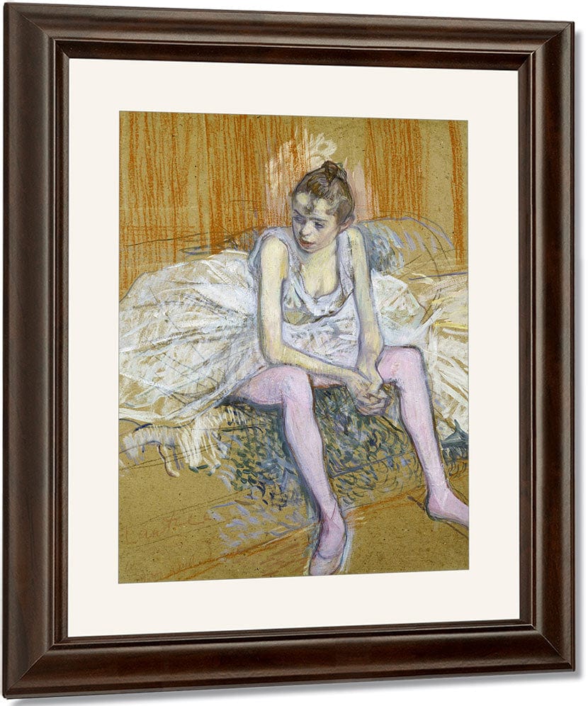 A Seated Dancer With Pink Stockings By Henri Marie Raymond De Toulouse Lautrec Monfa Fine Art Print