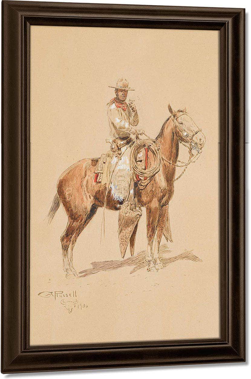 A Shadow Rider By Charles Marion Russell Fine Art Print