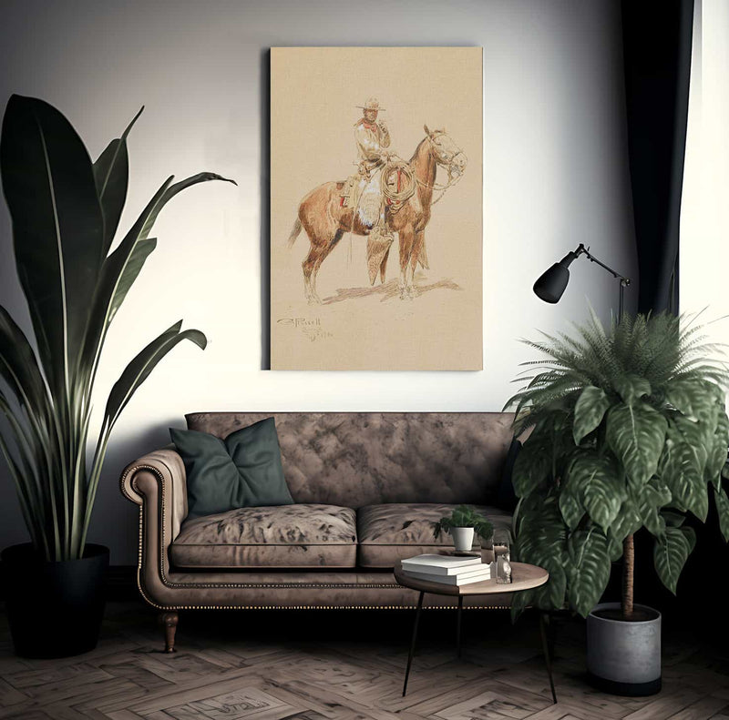 A Shadow Rider By Charles Marion Russell Fine Art Print