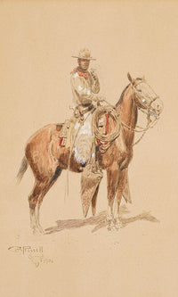 A Shadow Rider By Charles Marion Russell Fine Art Print