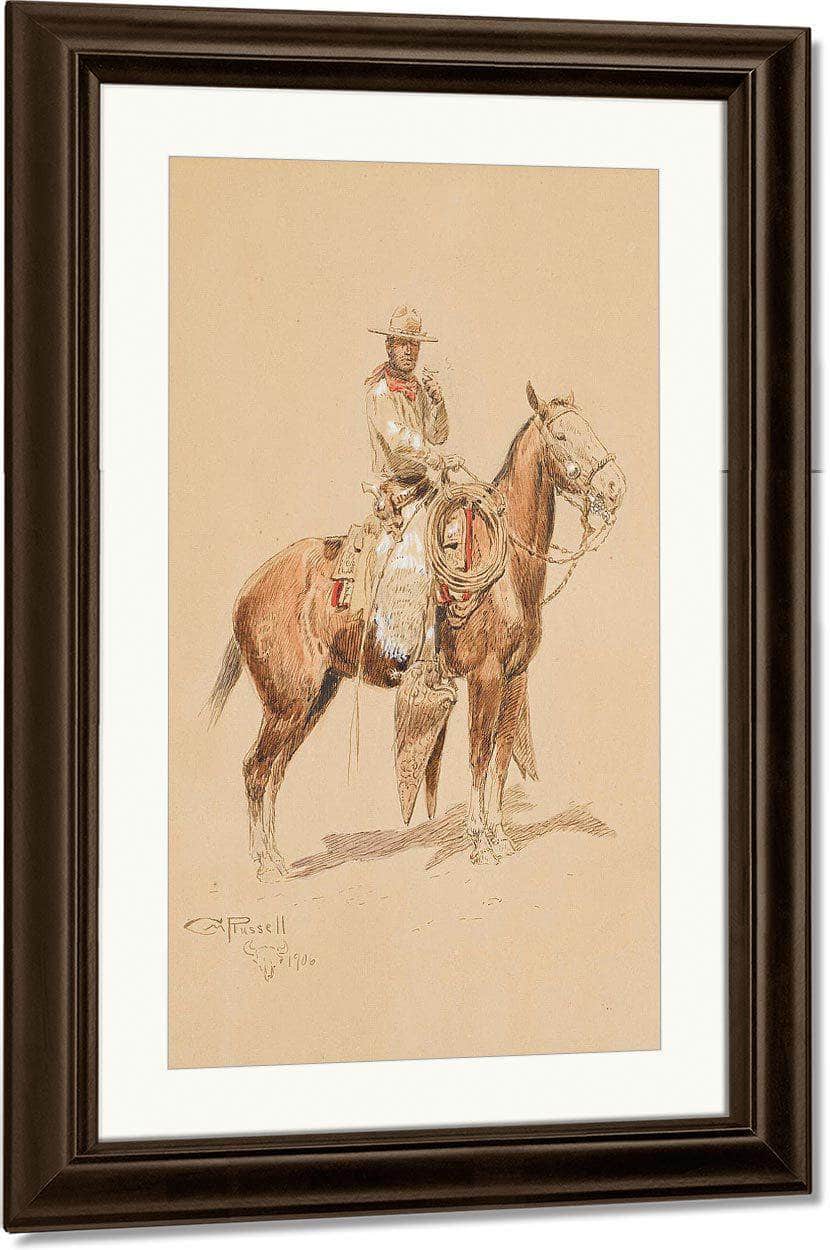 A Shadow Rider By Charles Marion Russell Fine Art Print
