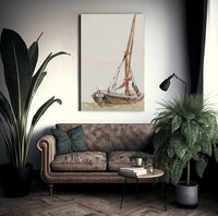 A Ship. Verso Open Landscape By David Cox Fine Art Print