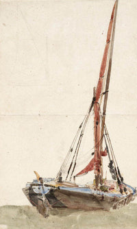 A Ship. Verso Open Landscape By David Cox Fine Art Print