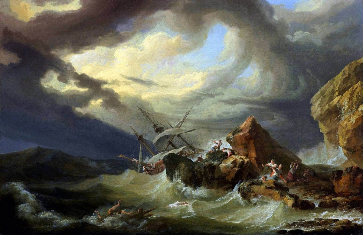 A Shipwreck Off A Rocky Coast Painting Philippe Loutherbourg Canvas Art Fine Art Print
