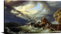 A Shipwreck Off A Rocky Coast Painting Philippe Loutherbourg Canvas Art Fine Art Print