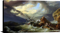 A Shipwreck Off A Rocky Coast Painting Philippe Loutherbourg Canvas Art Fine Art Print