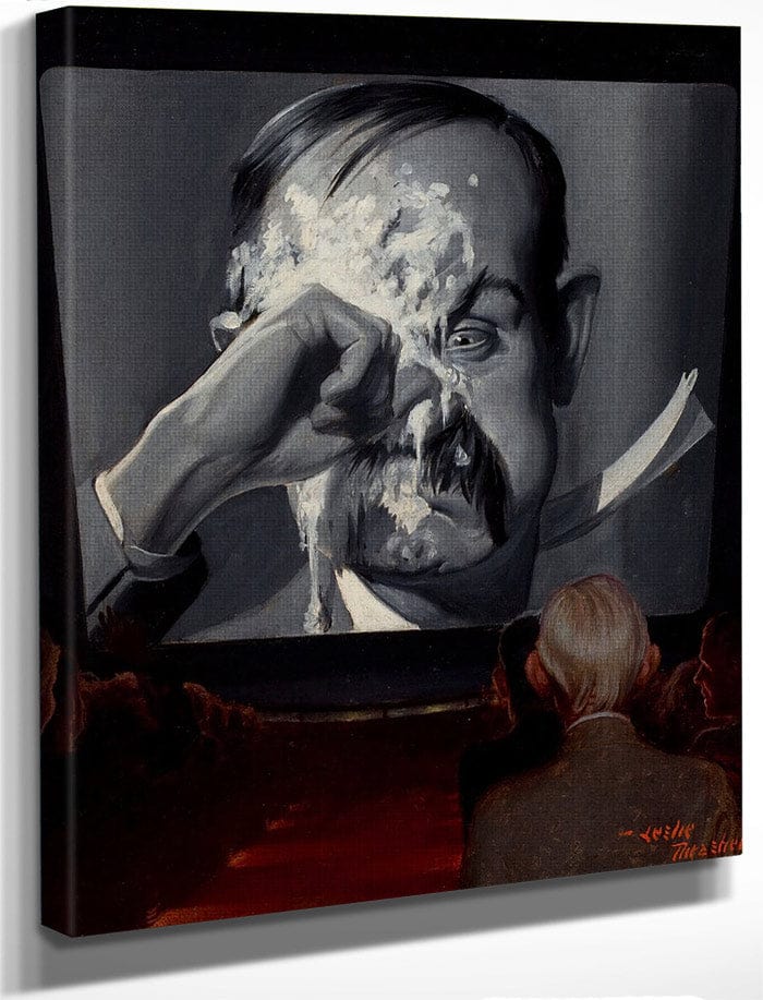 A Silent Comedy Probable Magazine Cover 1927 By Leslie Thrasher Fine Art Print