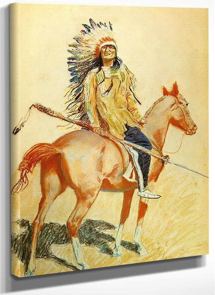 A Sioux Chief By Frederic Remington Fine Art Print