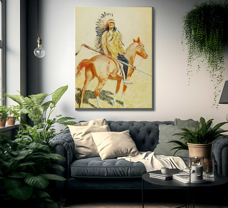 A Sioux Chief By Frederic Remington Fine Art Print