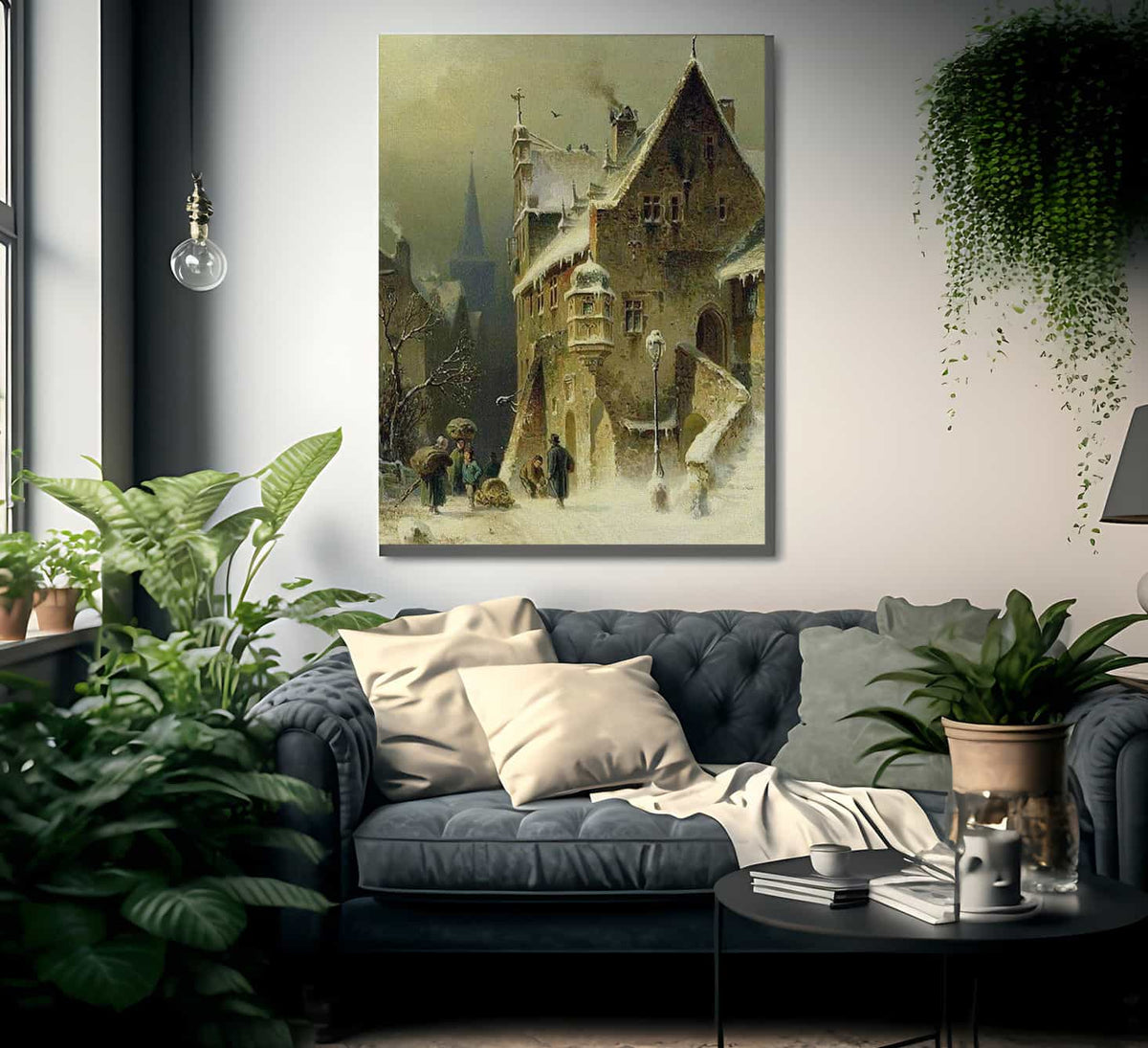 A Small Town In The Rhine By August Eduard Schliecker Fine Art Print