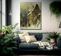 A Small Town In The Rhine By August Eduard Schliecker Fine Art Print