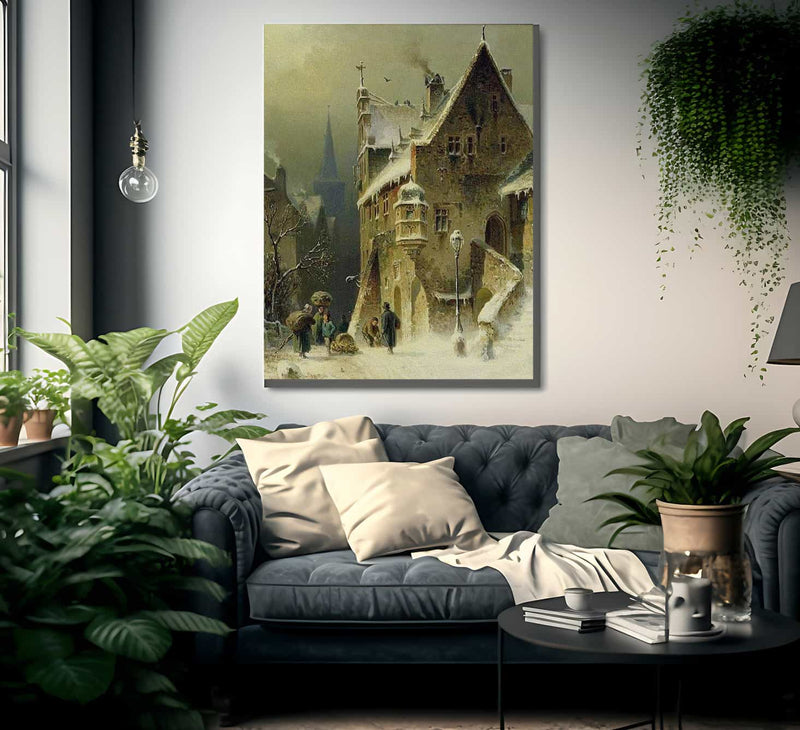 A Small Town In The Rhine By August Eduard Schliecker Fine Art Print