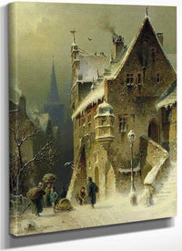 A Small Town In The Rhine By August Eduard Schliecker Fine Art Print