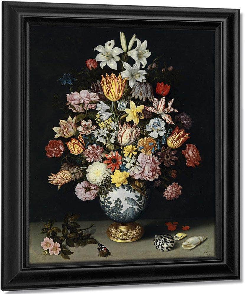 A Still Life Of Flowers In A Wan Li Vase By Ambrosius Bosschaert The Elder Fine Art Print