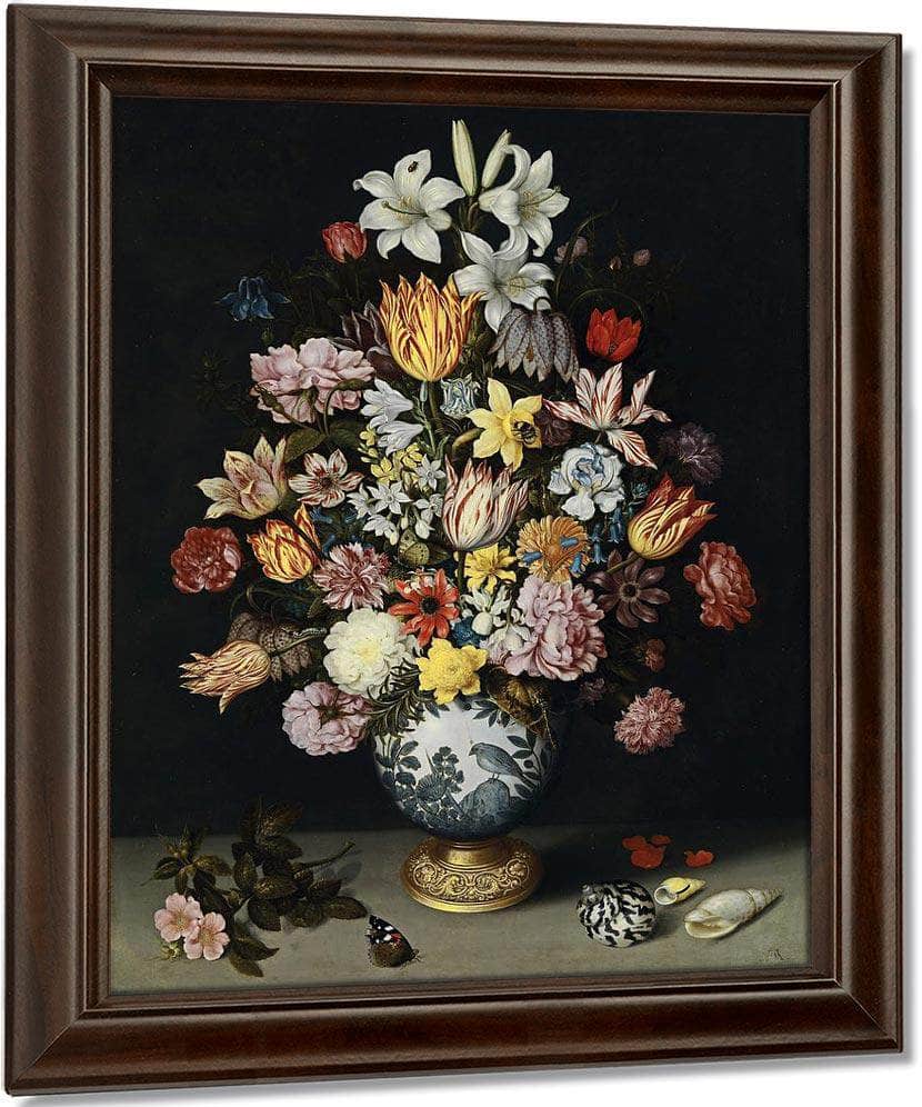A Still Life Of Flowers In A Wan Li Vase By Ambrosius Bosschaert The Elder Fine Art Print