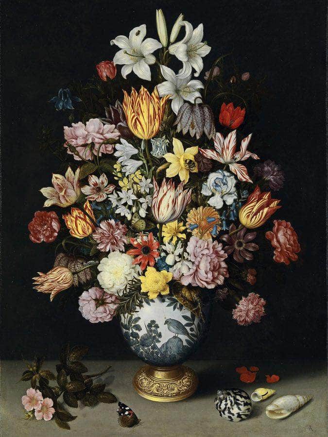 A Still Life Of Flowers In A Wan Li Vase By Ambrosius Bosschaert The Elder Fine Art Print