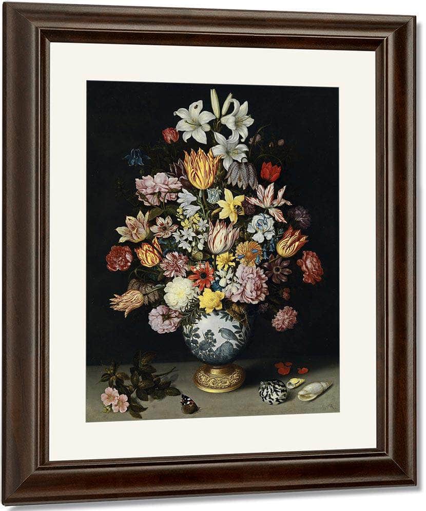 A Still Life Of Flowers In A Wan Li Vase By Ambrosius Bosschaert The Elder Fine Art Print