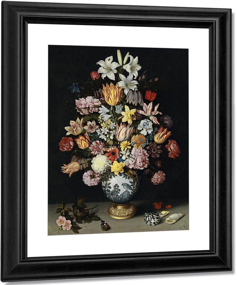 A Still Life Of Flowers In A Wan Li Vase By Ambrosius Bosschaert The Elder Fine Art Print