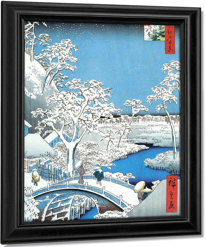 A Stone Bridge In The Snow By Hiroshige Fine Art Print