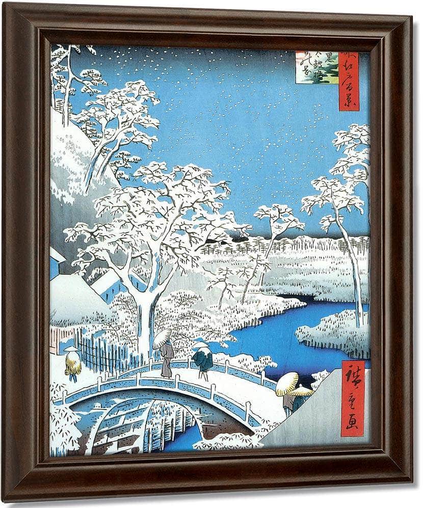 A Stone Bridge In The Snow By Hiroshige Fine Art Print