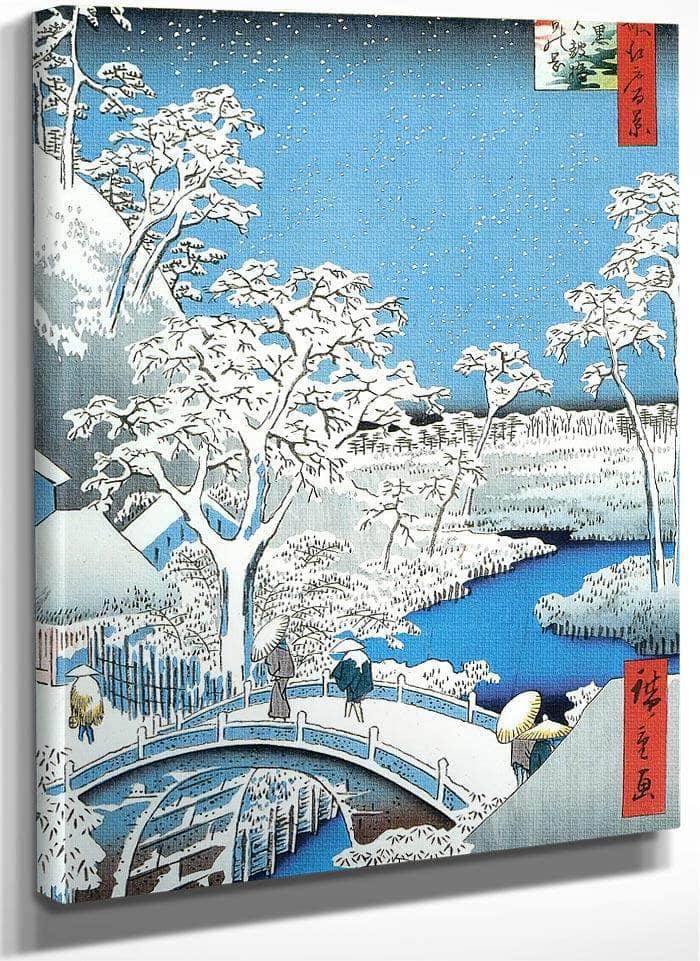 A Stone Bridge In The Snow By Hiroshige Fine Art Print