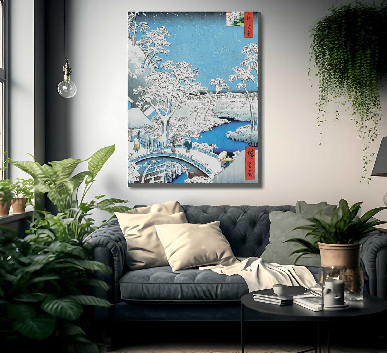 A Stone Bridge In The Snow By Hiroshige Fine Art Print