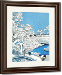 A Stone Bridge In The Snow By Hiroshige Fine Art Print