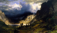 A Storm In The Rocky Mountains, Mt. Rosalie Painting Bierstadt Canvas Art Fine Art Print