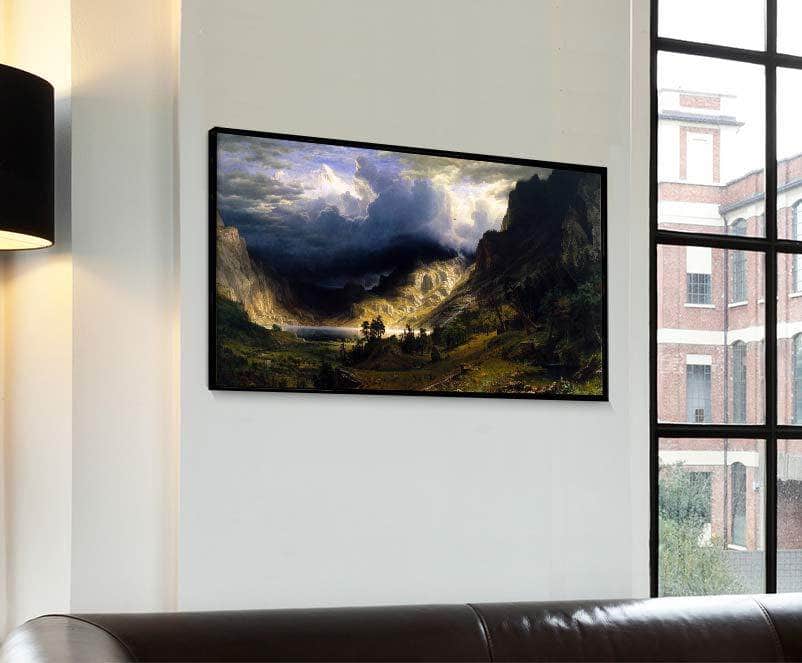 A Storm In The Rocky Mountains, Mt. Rosalie Painting Bierstadt Canvas Art Fine Art Print