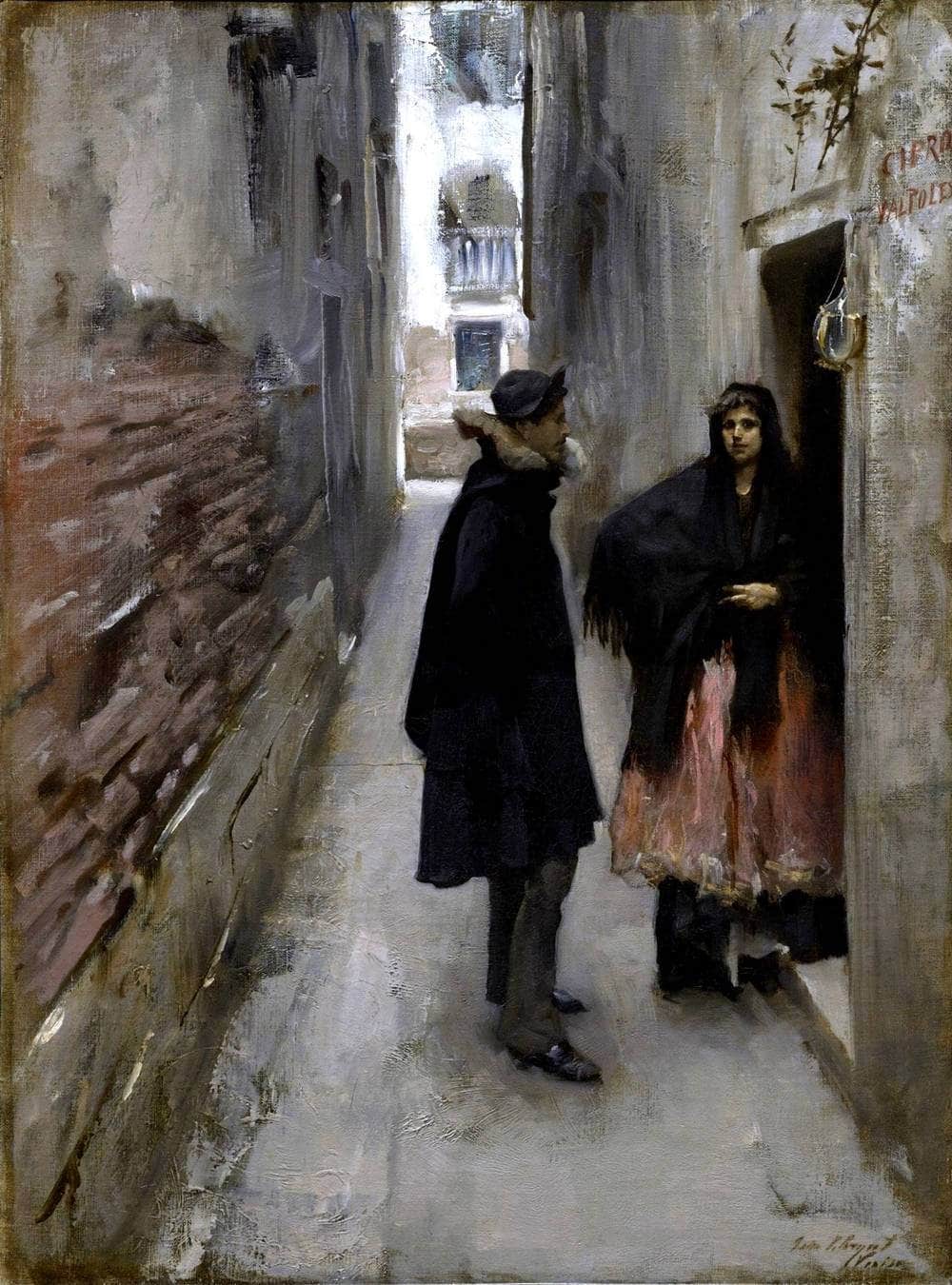 A Street In Venice Painting John Singer Sargent Canvas Art Fine Art Print