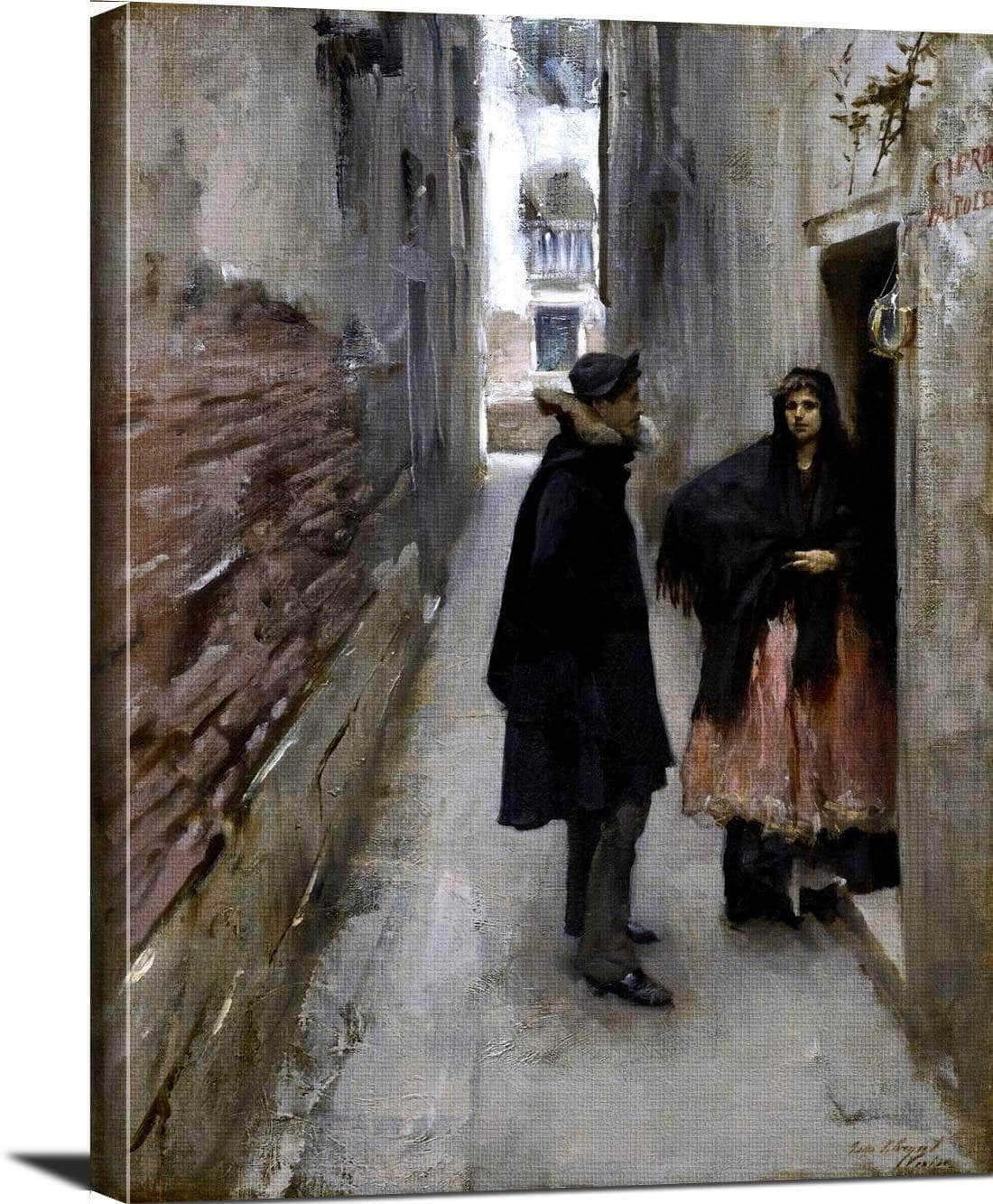 A Street In Venice Painting John Singer Sargent Canvas Art Fine Art Print