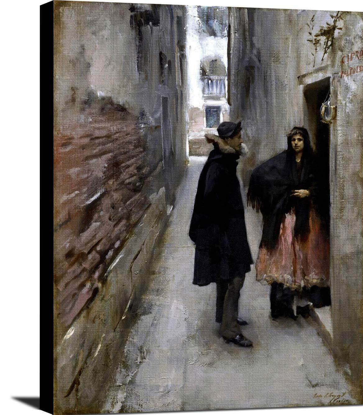 A Street In Venice Painting John Singer Sargent Canvas Art Fine Art Print